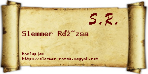 Slemmer Rózsa névjegykártya